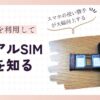 格安SIMを利用してデュアルSIM運用を知る